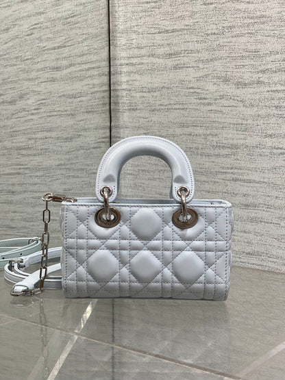 Dior 2026 Bow D-Joy Micro Bag 16cm Glacier Blue Lambskin