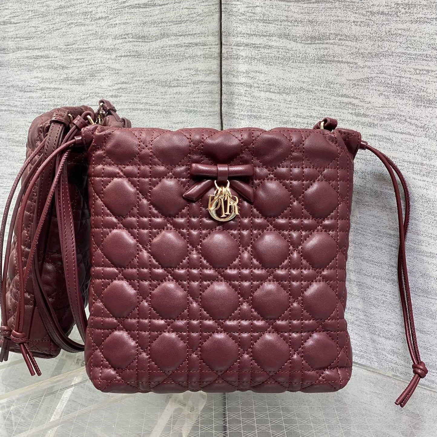 CD Adiorable Mini Bucket Bag Burgundy Lambskin 286633