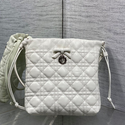 CD Adiorable Mini Bucket Bag White Lambskin 286635