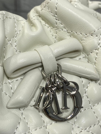 CD Adiorable Mini Bucket Bag White Lambskin 286635