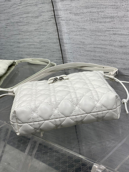 CD Adiorable Mini Bucket Bag White Lambskin 286635
