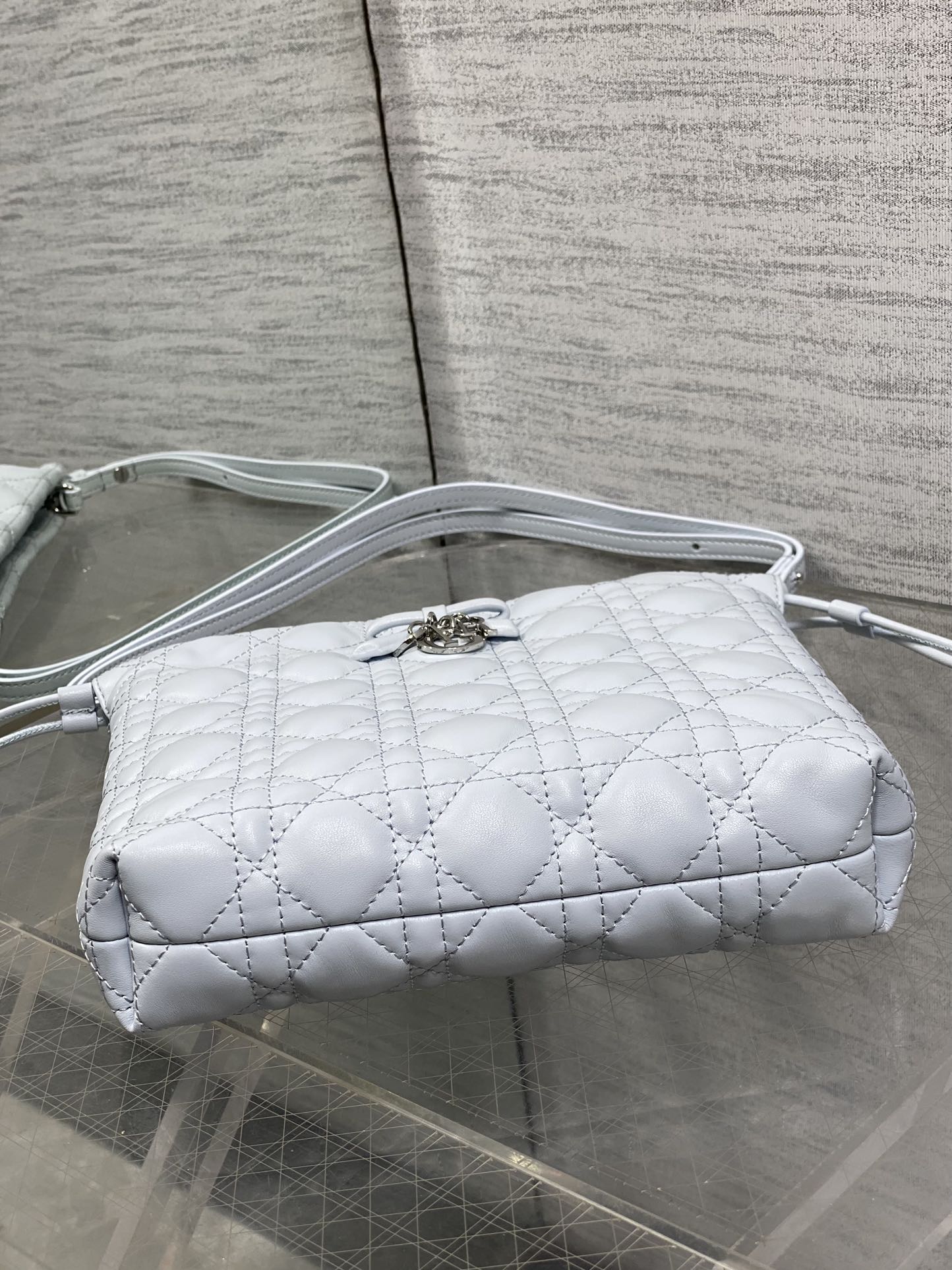 CD Adiorable Mini Bucket Bag Glacier Blue Lambskin 286643