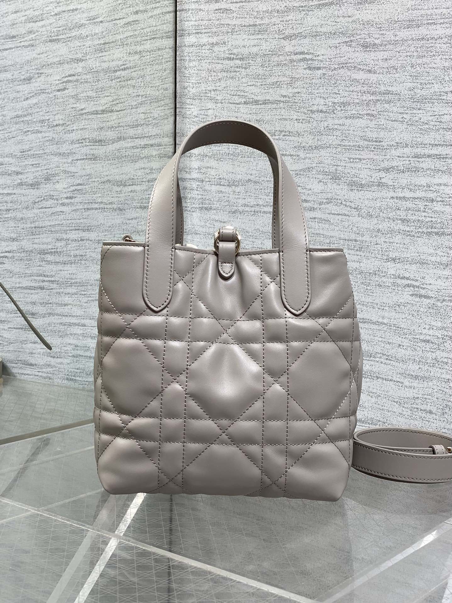 CD Toujours Bag 18cm Charcoal Gray Calfskin 286662