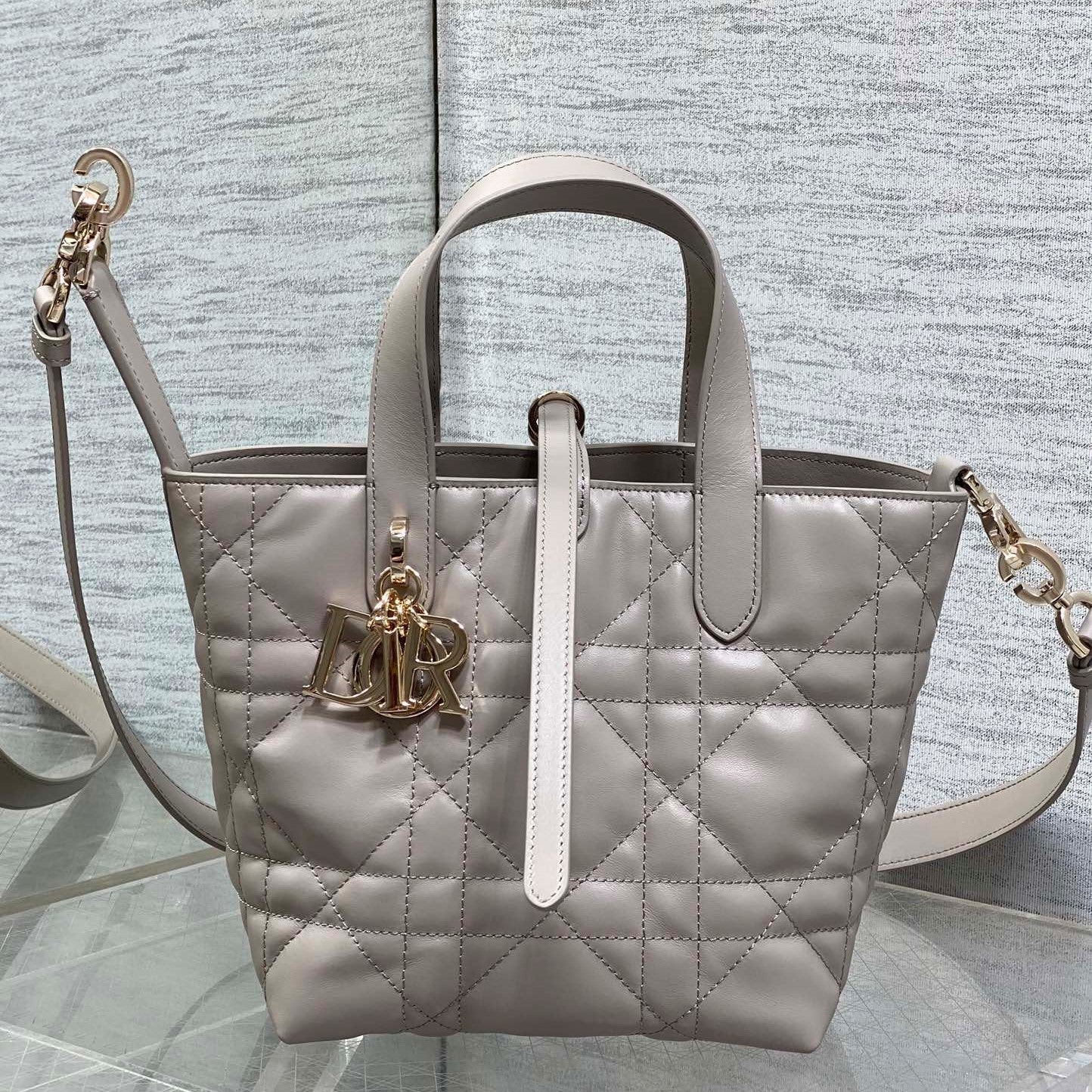 CD Toujours Bag 18cm Charcoal Gray Calfskin 286662