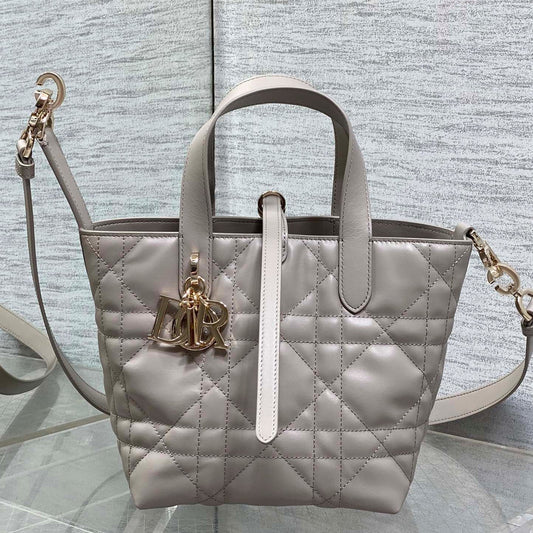 CD Toujours Bag 18cm Charcoal Gray Calfskin 286662