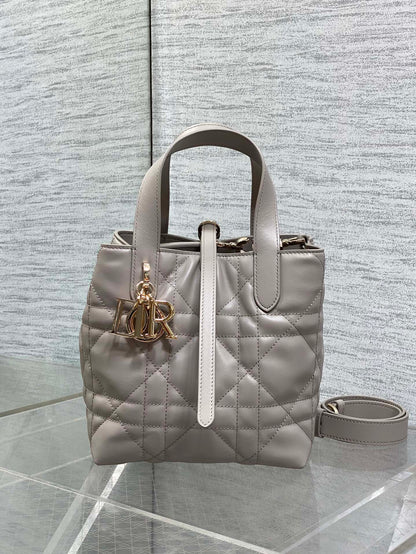 CD Toujours Bag 18cm Charcoal Gray Calfskin 286662