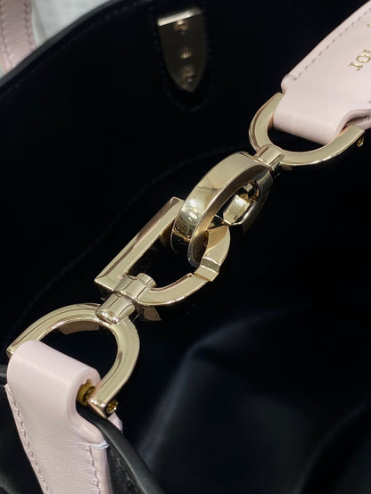 CD Toujours Bag 18cm Light Pink Black Macrocannage Lambskin 286511
