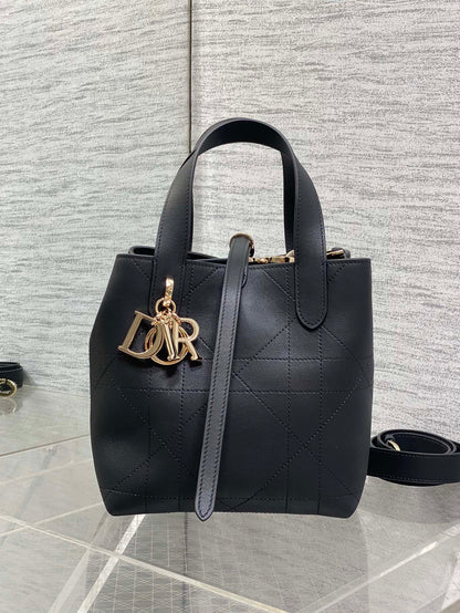 CD Toujours Bag 18cm Black Macrocannage Lambskin 286515