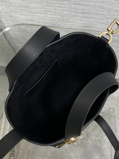CD Toujours Bag 18cm Black Macrocannage Lambskin 286515