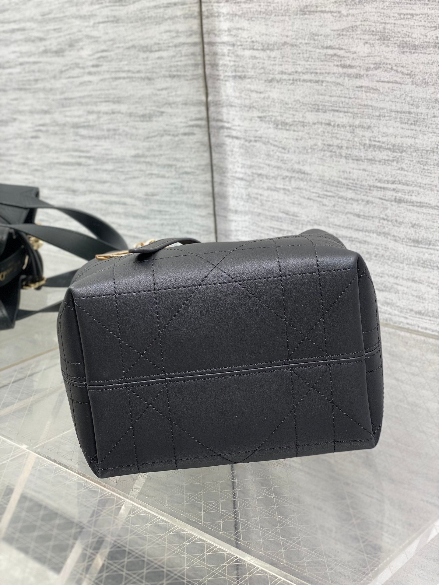 CD Toujours Bag 18cm Black Macrocannage Lambskin 286515