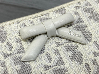 Dior 2026 Promenade 22cm Bag White Grey Cotton Calfskin 289146