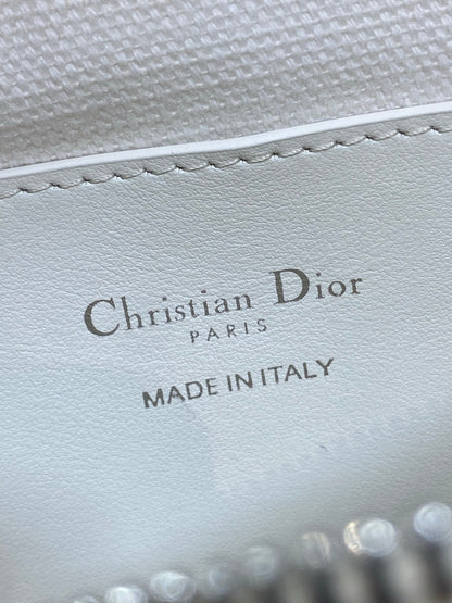 Dior 2026 D-Dream Oblique Jacquard 24cm White Grey Cotton Calfskin 289148