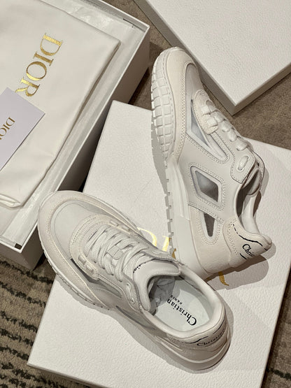 CD Tech Sneaker White Mesh Suede 707905