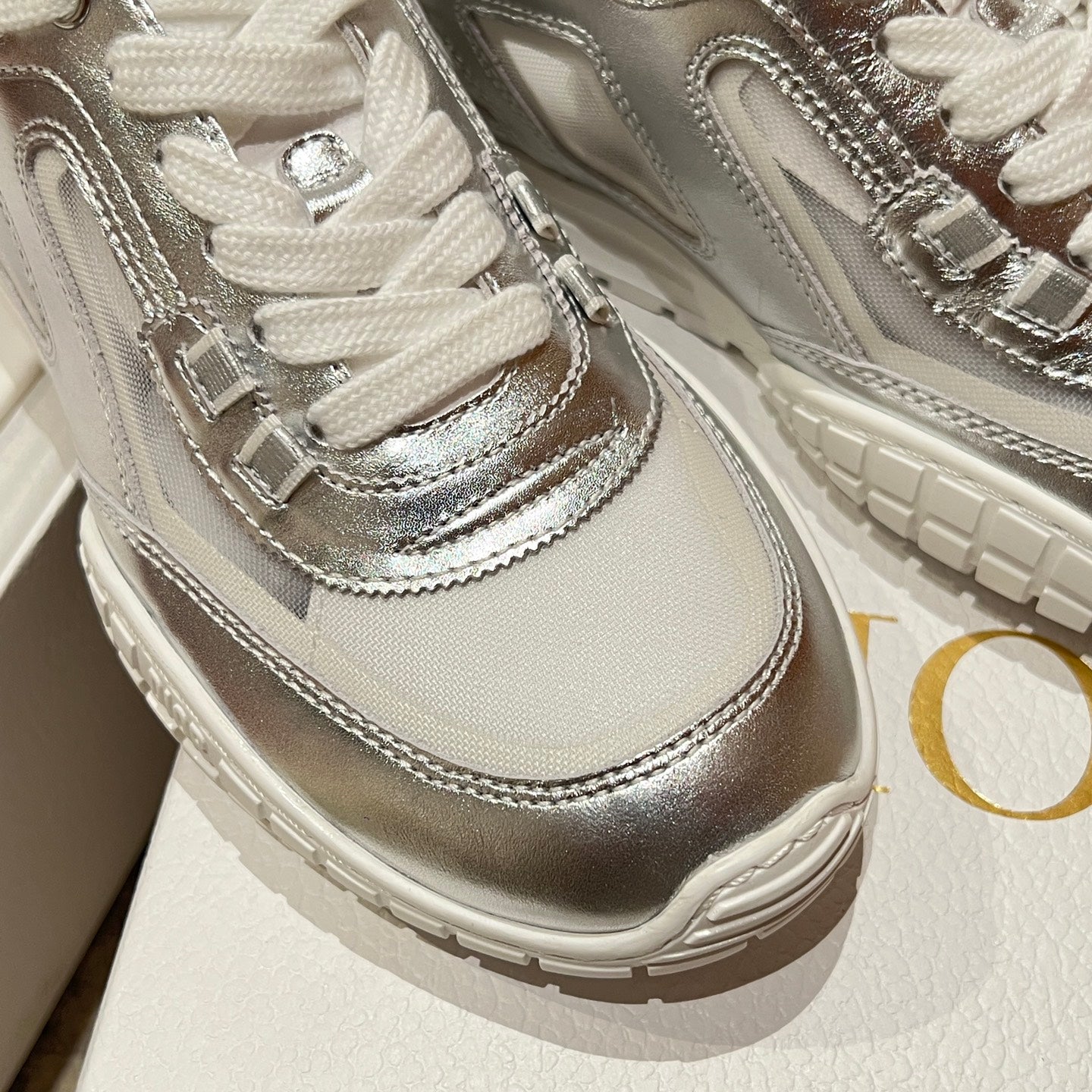 CD Tech Sneaker Sliver White Mesh Leather 707904