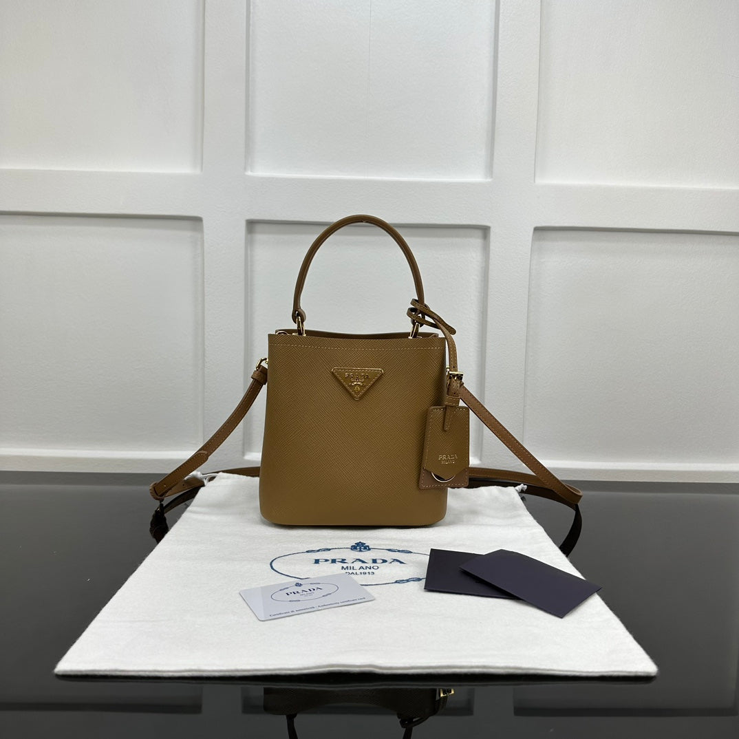Prada 2026 Panier Saffiano Bucket Bag Calfskin