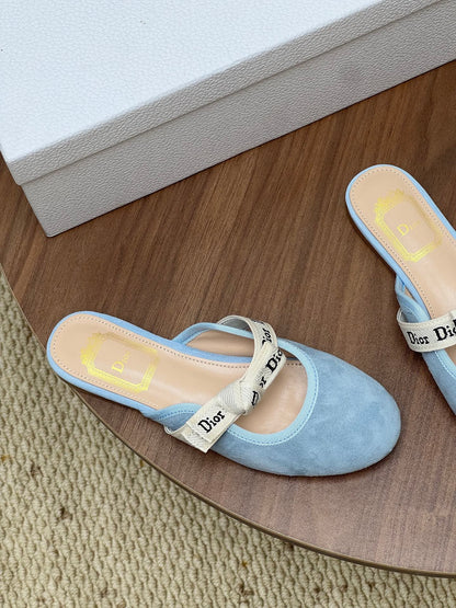 Dior 2026 J'Adior Mule Blue Velvet Cowhide 846582