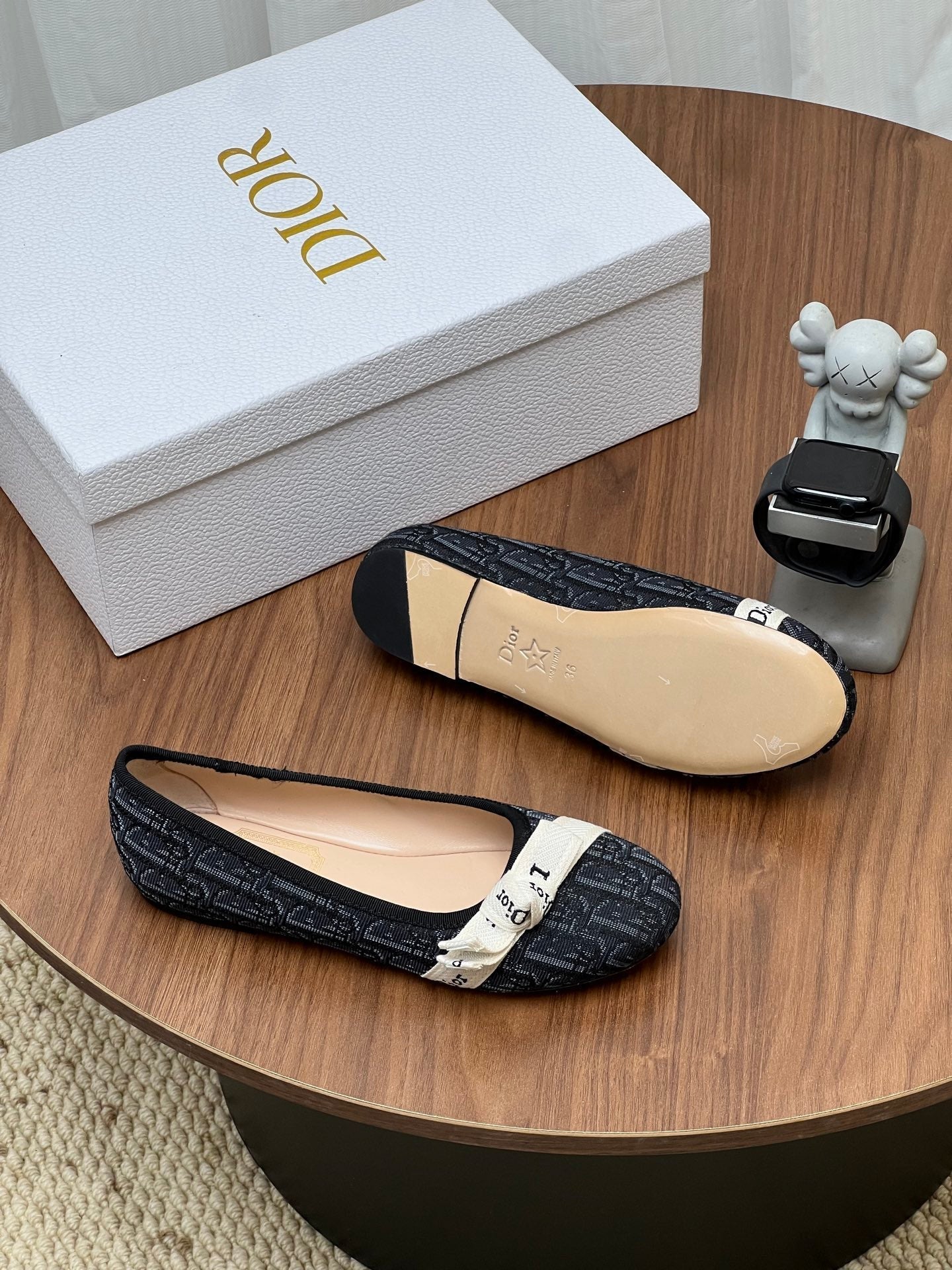 Dior 2026 Oblique Pattern Ballet Flat Fabric Cowhide 846593