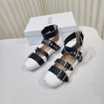 CD 26s Punk Ballet Flats White Leather 927873