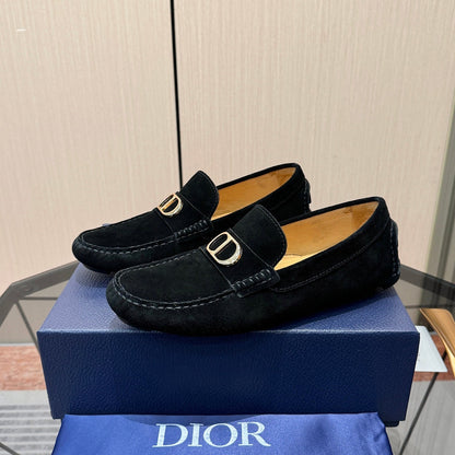 CD Odéon Men’s Loafer Black Gold Suede 664112