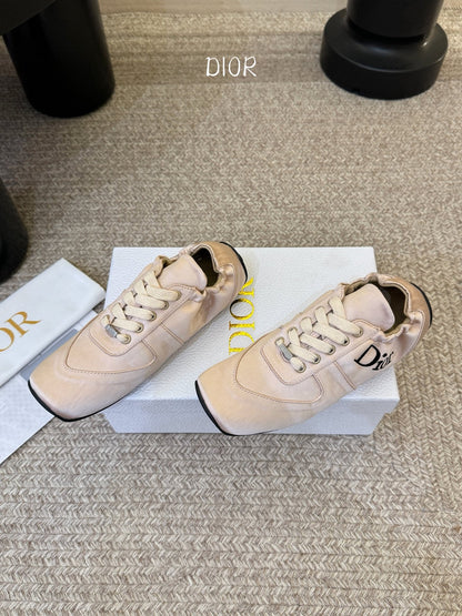 CD 26A Square Toe Casual Sneakers Cowhide Fabric