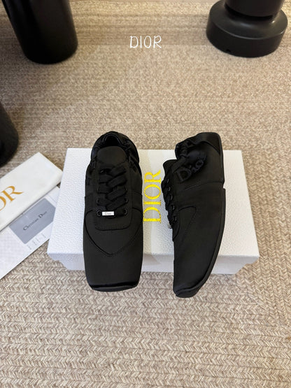 CD 26A Square Toe Casual Sneakers Cowhide Fabric
