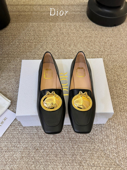 CD Médaillon Loafer Black Sheepskin 835719