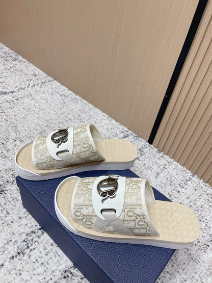 CD Men's Alpha Sandals Cream Rubber Cotton 752385