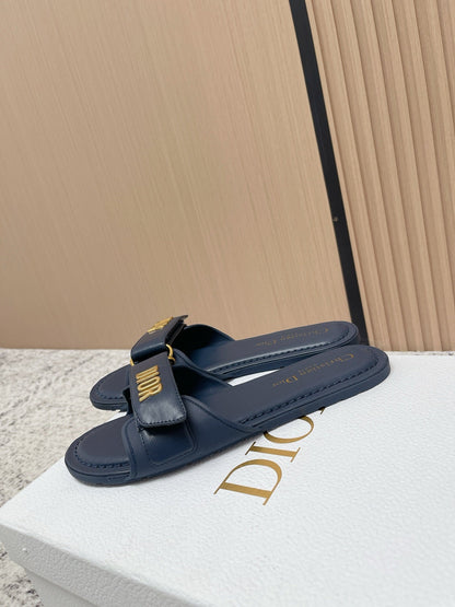 CD Dioriviera Dioract Slides Deep Blue Cowhide 752401