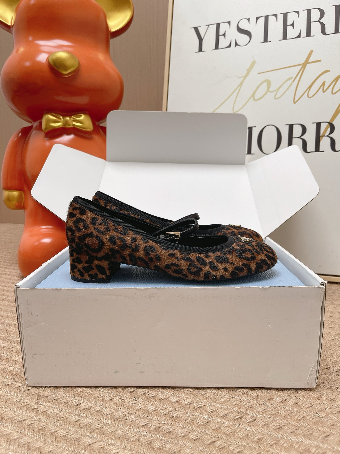 Prada 2026 Ballet Flat Leopard Calf Hair 854615