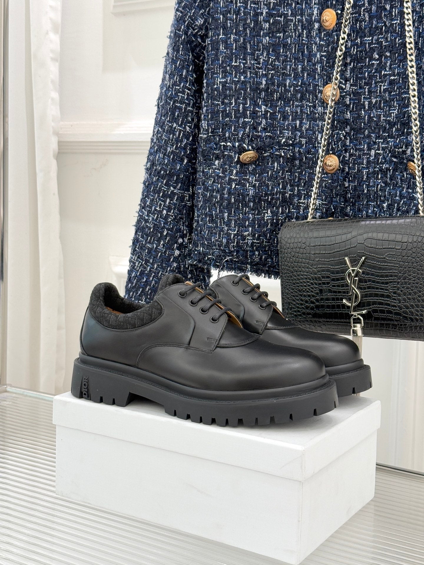 Dior Explorer III Derby Shoe Black Calfskin Cotton & Technical Fabric