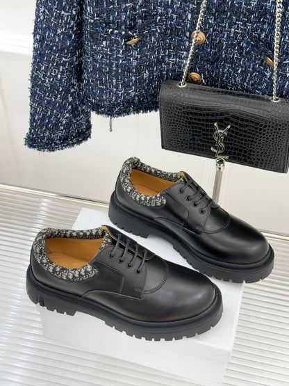 Dior Explorer III Derby Shoe Black Beige Calfskin Cotton & Technical Fabric