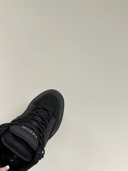 CD Sneaker In Black Calfskin And Mesh Fabric 109248