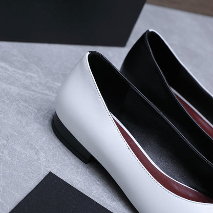 Chanel 2026 Ballet Flats Black White Suede Sheepskin 758420