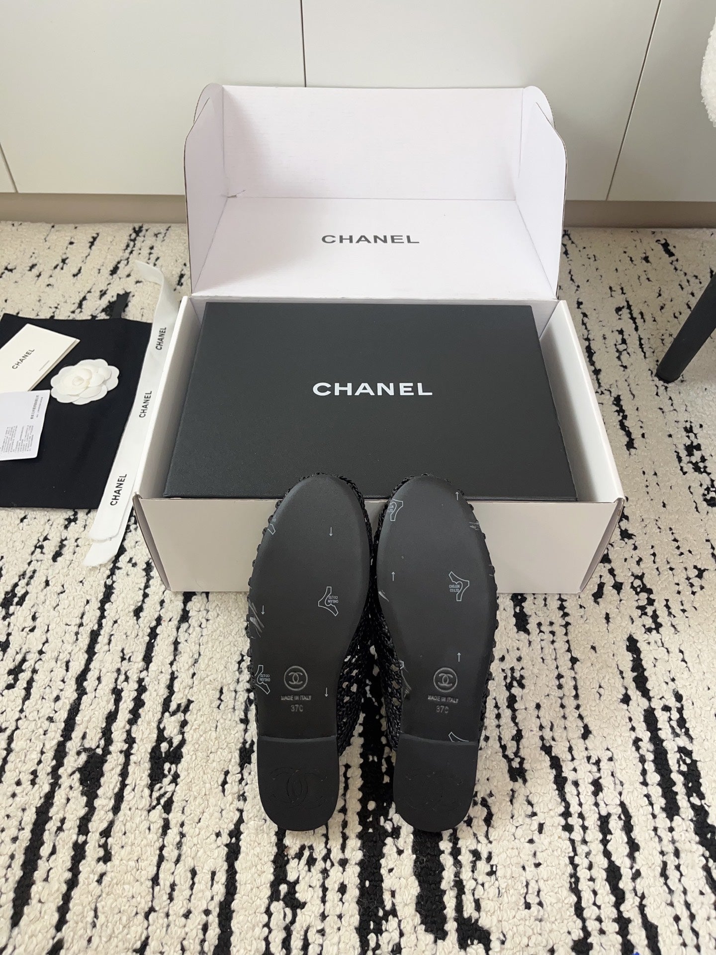 Chanel 2026 Crochet Mules Gold CC Logo Accent Sheepskin 778468