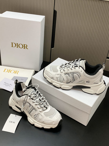 CD Chrono Sneaker White Black Mesh Calfskin 905015