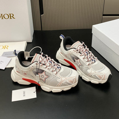 CD Chrono Sneaker White Red Mesh Calfskin 905017