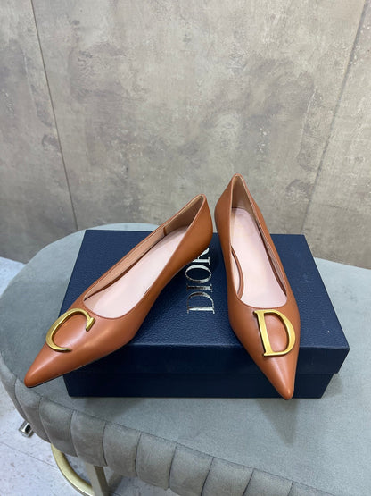 CD 26 High-Heeled 40 Pumps Tan Cowhide 594576