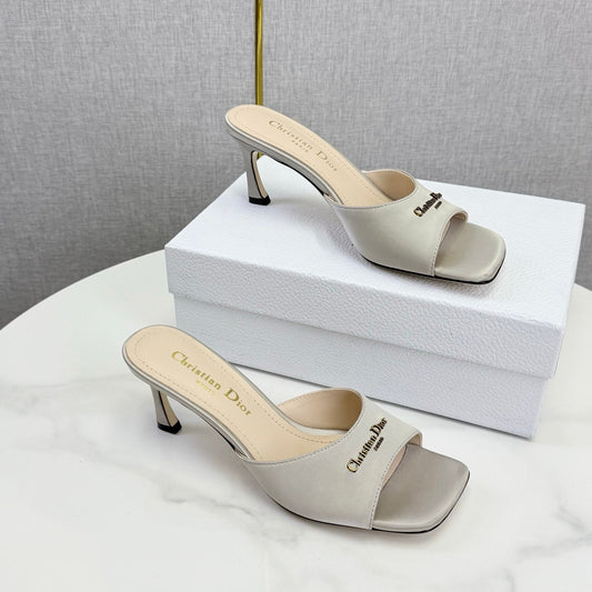 CD 26 High Heel Mule 75 Light Gray Suede 620360