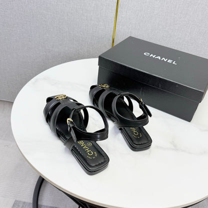 Chanel 2026 Double C Cutout Roman Flat Sandal Sheepskin 904596