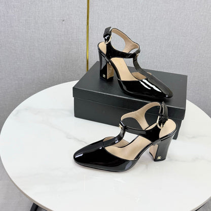 Chanel 2026 T-strap Slingback 90mm Patent Leather 904405