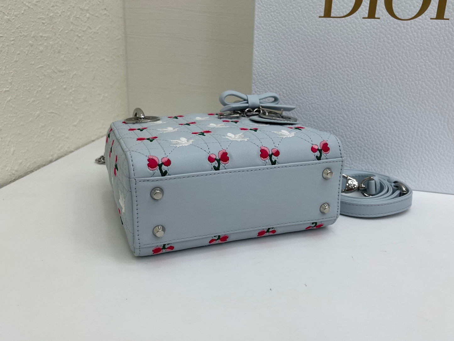 Dior 2026 Bird Rose Design Lady Dior Bag Lambskin