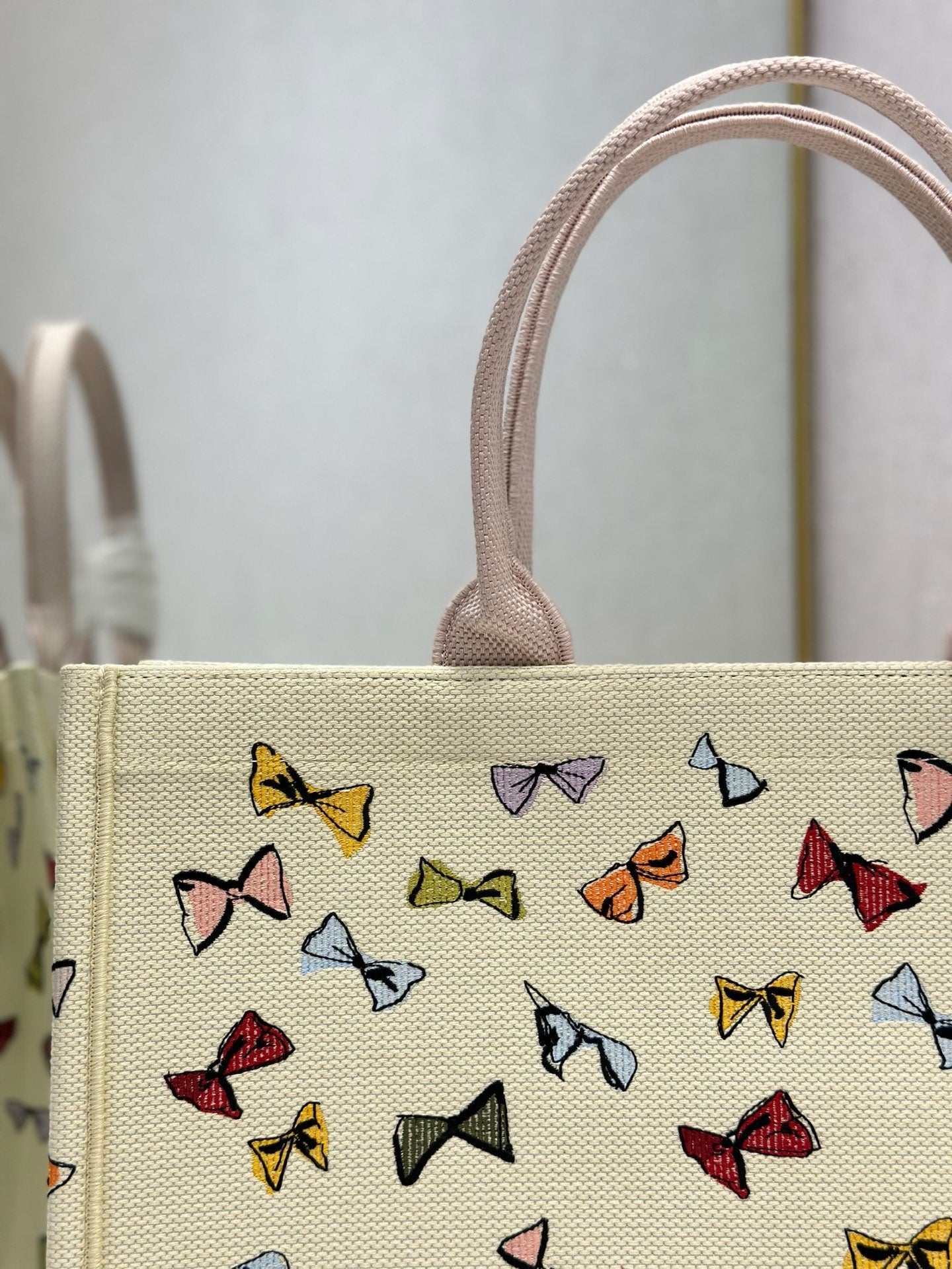 Dior 2026 Multicolor Bow Book Tote Bag Canvas 289511