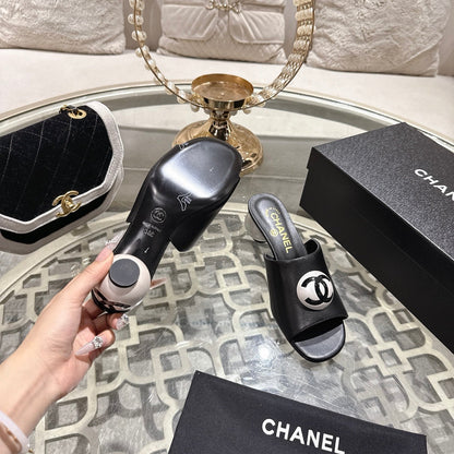 Chanel 2026 Double C Pearl High-Heeled Sandals Leather Lambskin 834456