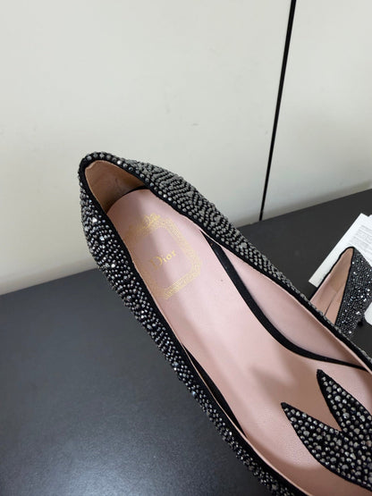 CD 26s Pointed-Toe High Heels 35mm In Black Suede Crystal