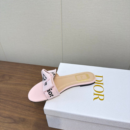 CD 26s J'Adior Slides Light Pink Canvas Lambskin 922458