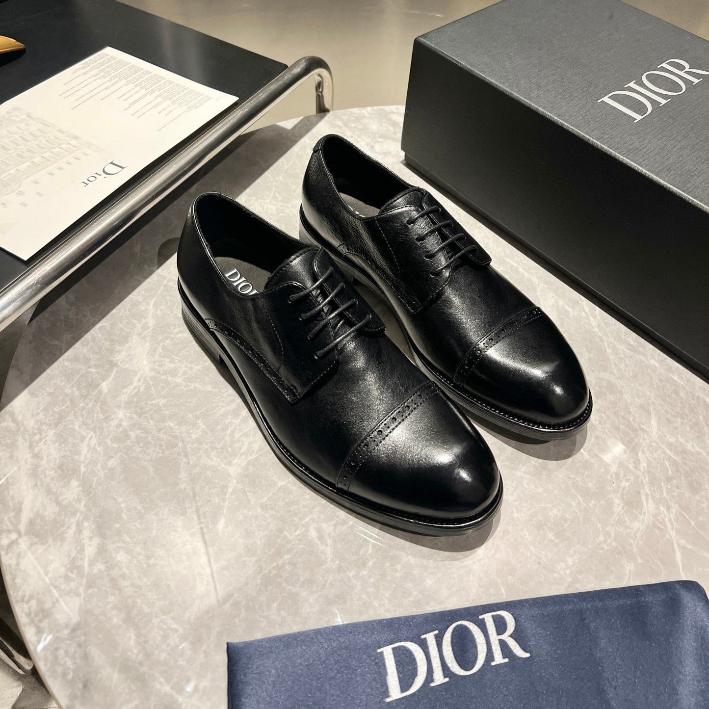 CD Derby Men’s Loafer Black Glossy Cowhide 112674