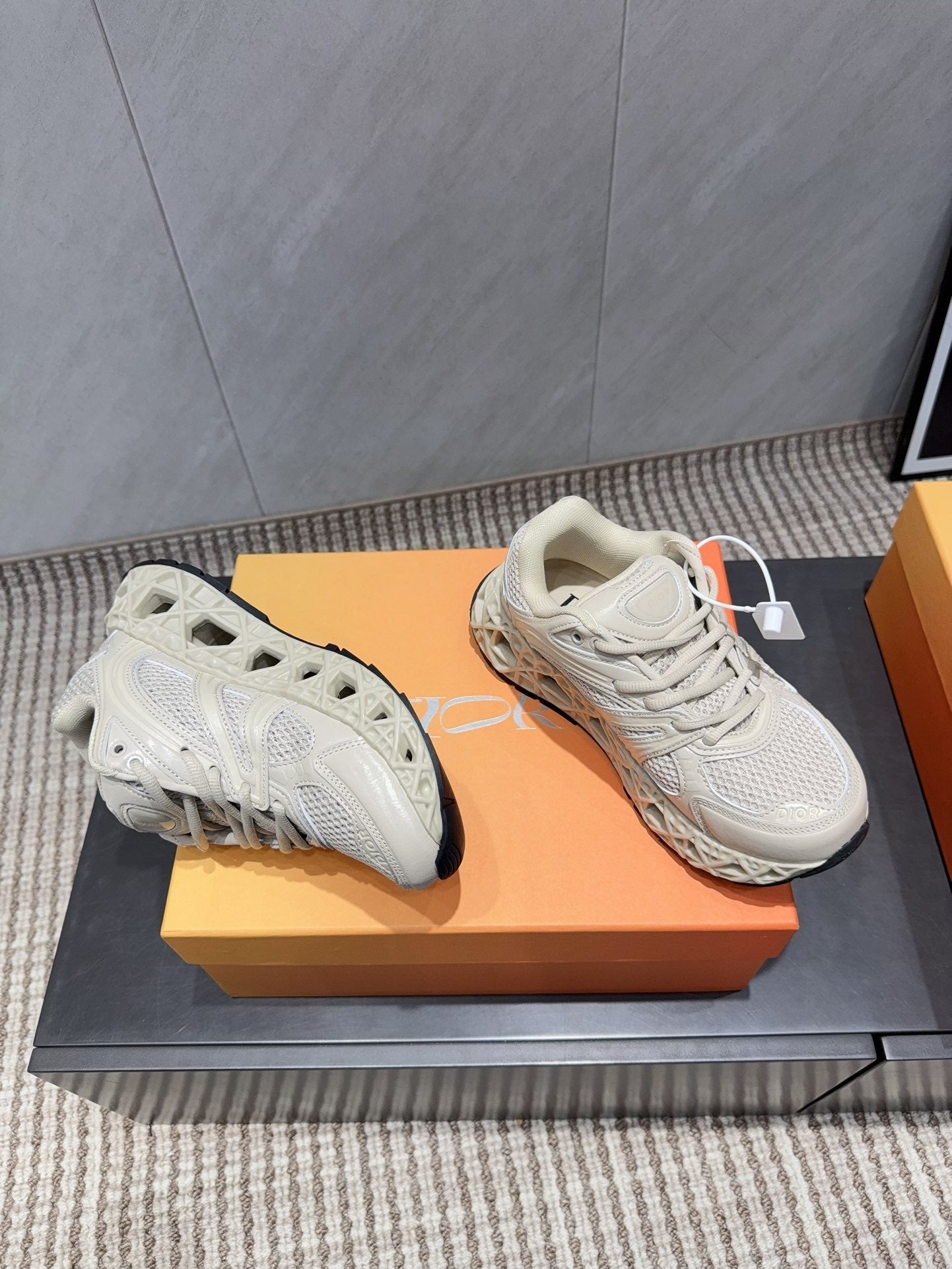 CD B35 NXXT Sneaker Light Taupe Rubber Mesh 614259