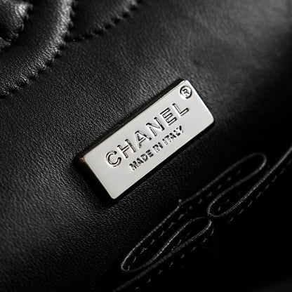 Chanel 2026 Wheat Embroidery Bag 25.5cm Black Velvet Leather
