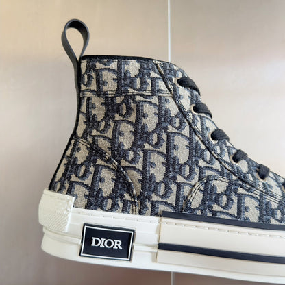 CD B23 High-Top Sneaker 35mm Black White Oblique Jacquard Fabric