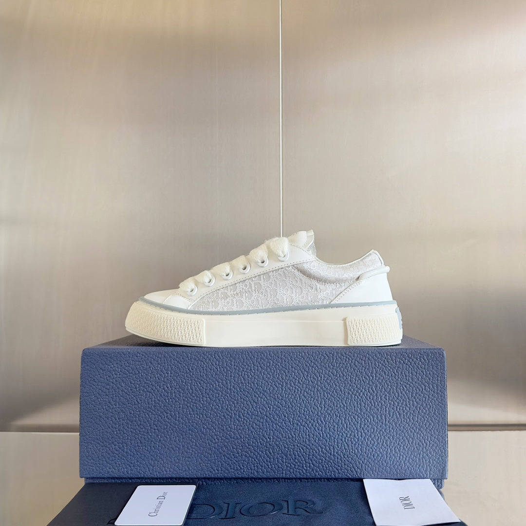 CD B33 Sneaker 40mm White Grey Monogram Suede